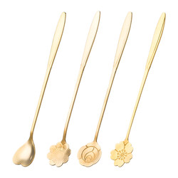 A creative cherry blossom spoon with free shipping, stainless steel cherry blossom long-handled mixing spoon, Japanese rose love flower coffee spoon