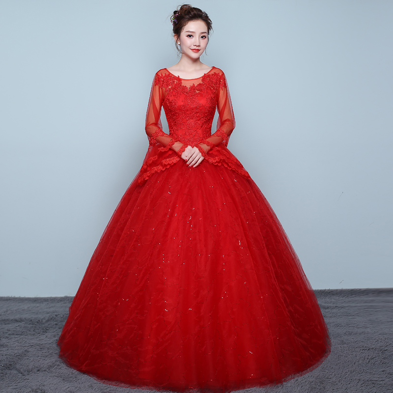  M+A red wedding dress  