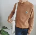 Áo len nam cao cổ lửng nửa áo len thêu mùa đông thanh niên áo thun dệt kim áo khoác nam - Cardigan Cardigan