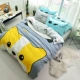 Trẻ em cậu bé phim hoạt hình bông bông chăn denim 1,2m khăn trải giường 1,5m giường ba mảnh 4 người - Bộ đồ giường bốn mảnh