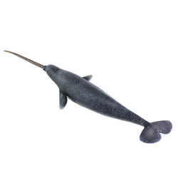 Foreign Trade Marine Life Narwhal Pvc Plastic Simulation Animal Model One-Horned Whale Children's Collectible Toy Gift