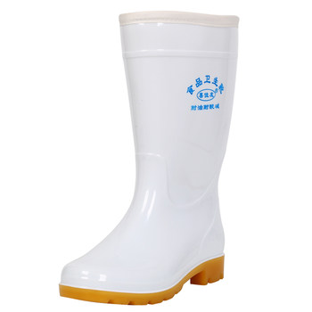 Pull back food hygiene rain boots high tube medium tube white waterproof non-slip men's rain boots short tube low top overshoes water boots