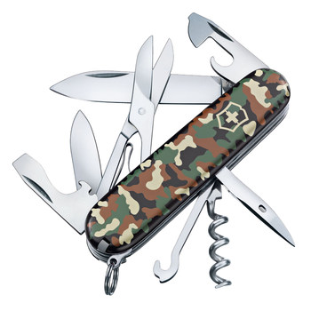 ຕົ້ນສະບັບ Victorinox Swiss Army Knife 91mm Climber Camouflage 1.3703.94 Outdoor Multifunctional Folding Swiss Knife