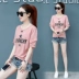 Mùa hè 2018 mới của phụ nữ phiên bản Hàn Quốc của áo thun cotton ngắn tay cotton nữ rộng rãi Han Fan in áo thun tay dài - Áo phông áo phông dài tay Áo phông