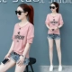 Mùa hè 2018 mới của phụ nữ phiên bản Hàn Quốc của áo thun cotton ngắn tay cotton nữ rộng rãi Han Fan in áo thun tay dài - Áo phông áo phông dài tay