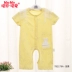 恩 Yêu bé jumpsuit ngắn tay mùa hè mỏng phần cotton sơ sinh romper bé romper quần áo bé gái mùa hè - Áo liền quần Áo liền quần