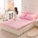 Phiên bản Hàn Quốc của công chúa áo ngủ ren ren đơn mảnh xù lông trải giường chống trượt Simmons nệm bọc 1.8 váy giường đẹp	