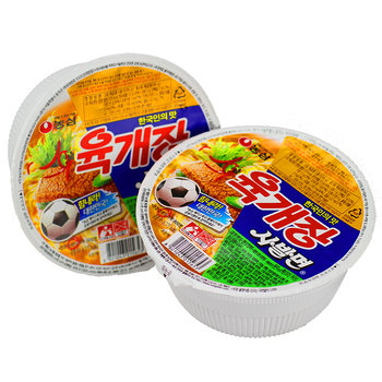 Korean Imported Nongshim Spicy Beef Bowl Noodles 86g*4 Korean Cuisine Korean Drama Instant Noodles Spicy Ramen