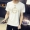 Mùa hè Hàn Quốc in nam ngắn tay T-shirt cổ tròn nửa tay t-shirt trắng t 桖 Slim quần áo xu hướng
