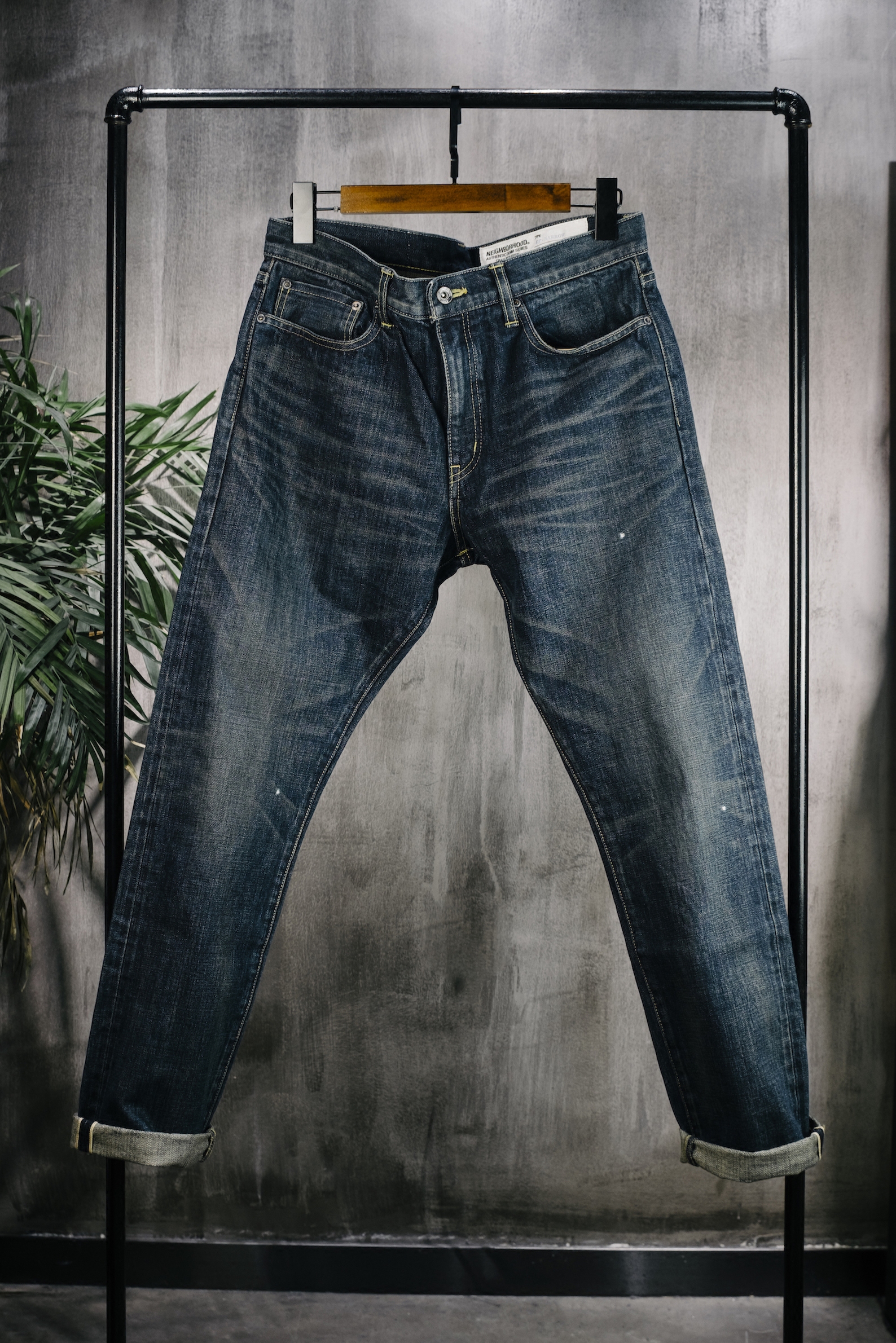 青岛现货  NEIGHBORHOOD WASHED. DP NARROW/14OZ-PT小裤管牛仔裤