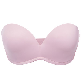 bra strapless non-slip thin cup bandeau bra ເຕົ້ານົມໃຫຍ່ push up non-slip ບາງຂະຫນາດໃຫຍ່ invisible underwear dress wedding