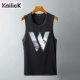 Áo thun cotton mùa hè chất lượng không tay nam phiên bản Hàn Quốc áo vest thể thao rộng thời trang bình thường - Áo vest cotton áo thun ba lỗ