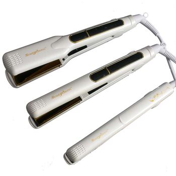 Roman same style gold negative ion rainbow hair straightener