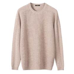 Thickened cashmere sweater men's round neck pullover Korean style youth casual solid color sweater men's pure cashmere sweater winter