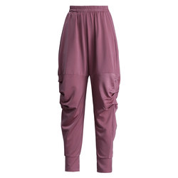 Harem Pants 2023 New Carrot Pants Women's Summer Purple Pants Casual Pants Loose Thin High Waist Leg-tie Nine-Point Pants