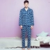 Fen Teng mới mùa xuân và mùa thu đồ ngủ nam cotton dài tay nam cardigan nhà dịch vụ mùa thu cotton kích thước lớn phù hợp với giới trẻ pijama nam cao cấp Nam giới