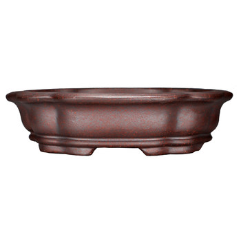 Ziyizhai Purple sand flower pot boutique oval bonsai pot rockery with stone ສ້າງສັນ desktop copywriting flower pot calamus pot