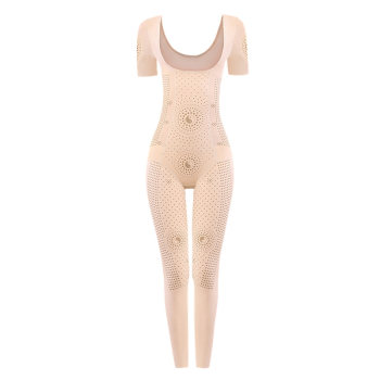 ຮ້ານເສີມສວຍ caffeine body sculpting tummy control waist corset short-sleeved body shaper postpartum one-piece bodysuit shaping fat reduction underwear