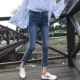 Quần jeans đỏ nữ mùa thu đông cao eo 2018 mới khai trương lạ mùi quần nữ thẳng cộng nhung nhung mỏng manh. quần jean nữ cạp cao