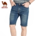 Quần áo nam lạc đà 2018 hè mới bom siêu nhỏ ở eo thẳng quần jeans cotton trẻ trung năm quần short - Quần jean Quần jean