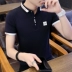 Áo thun nam tay ngắn mùa hè xu hướng cổ áo Hàn Quốc cổ áo sơ mi polo nửa tay 2018 có quần lửng nam áo polo đẹp Polo