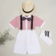 Váy bé trai Mùa hè Chàng trai Sinh nhật Người dẫn chương trình nhỏ Bib British Children Trang phục Piano Hoa Girl Set - Váy trẻ em set vest kẻ cho bé trai