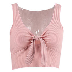 Summer nightclub sexy deep V low-cut tight-fitting high-waisted navel-baring sleeveless vest bottoming inner top in women