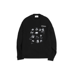 INGENIOUS 2018 FW original designer eye art print pullover sweatshirt plus velvet heavy and wide