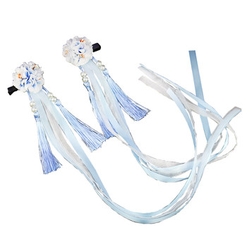 ແບບບູຮານ Hanfu costume accessories silk headdress streamer cos hairpin ຂ້າງ clip tassel ເຄື່ອງປະດັບຜົມແບບຈີນ