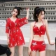 Bộ đồ bơi ba mảnh 2018 mới lưới đỏ bikini gợi cảm chia đôi bảo thủ che bụng áo tắm spa áo tắm