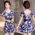 Đồ bơi mới nữ bảo thủ ngắn tay kiểu váy giảm béo bụng chia áo tắm ngực nhỏ thu thập suối nước nóng kích thước lớn áo tắm 	đồ bơi nữ 2 mảnh	 Bộ đồ bơi hai mảnh