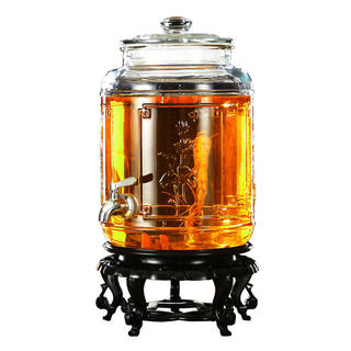 Glass home brewing jar with faucet