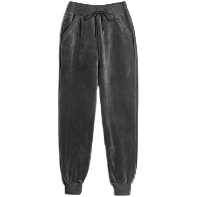 Gold velvet sweatpants for women in autumn and winter plus velvet and thickened outer cotton trousers, loose slimming casual pants and leggings and guard pants