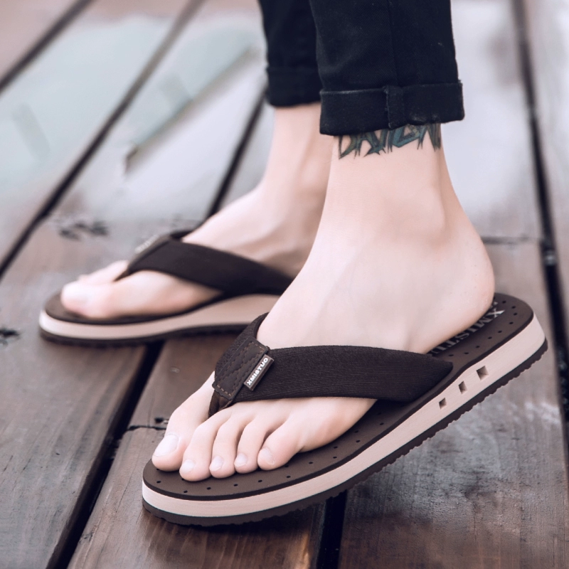 2020 dép mùa hè nam dòng mùa hè Hàn Quốc của nam phi trượt mặc bên ngoài mềm đế flip-flops dép và dép dép 