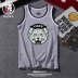 Mùa hè cotton cổ tròn giản dị thể thao thời trang đường phố không tay vest nam thương hiệu thủy triều vượt rào I-shirt áo phông phong cách Hồng Kông - Áo vest cotton Áo vest cotton