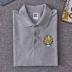 Nhật Bản Tide thương hiệu thêu văn học hoạt hình anime thanh niên cotton POLO áo sơ mi sinh viên ve áo ngắn tay áo sơ mi nam Paul áo khoác polo Polo