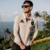 [Giải phóng mặt bằng] mùa thu mới cho nam ve áo cotton Áo sơ mi nam retro cũ giặt áo thun dài tay 1674 áo phông polo nam Polo