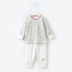 Bộ đồ lót cotton cotton đôi sơ sinh cho bé sơ sinh đan đáy cotton có thể mở quần lót mùa thu bộ đồ ngủ trẻ em cao cấp Quần áo lót