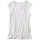 Mid-length loose V-neck t-shirt top with pure cotton inner layer