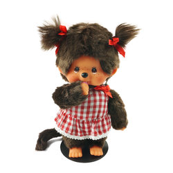 Monchhichi cute fun doll plaid swimsuit girl surfing swim summer dress doll S size 18CM doll