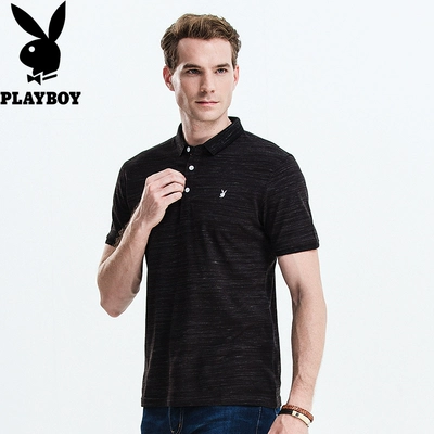 Playboy ngắn tay t-shirt quần áo nam mùa hè mới màu rắn áo sơ mi cổ áo kinh doanh bình thường thêu POLO áo sơ mi áo thun polo nam Áo phông ngắn