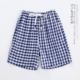 Quần pyjama nữ quần short mùa hè sợi cotton mùa hè Quần nhà Nhật Bản những người yêu thích năm điểm cotton kẻ sọc nam quần short nhà