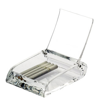 Genuine acrylic cigarette box with 20 cigarettes in plastic transparent