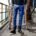 Phiên bản Hàn Quốc của mùa thu đông thời trang quần da nam quần nam Quần lửng ống quần xe máy xu hướng hộp đêm quần da thủy triều - Quần da quần âu nam Quần da