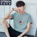 Quần áo Tiancheng 2019 áo thun nam xu hướng mới mùa hè in một nửa tay áo trẻ trung Hàn Quốc tay áo ngắn từ bi áo thun nam cotton Áo phông ngắn