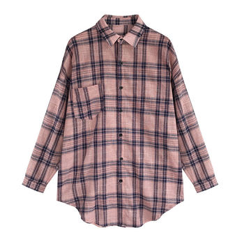ເສື້ອເຊີດ plaid ຂອງແມ່ຍິງປີ 2025 ລະດູໃບໄມ້ປົ່ງແລະດູໃບໄມ້ລົ່ນແຂນຍາວແບບ retro ແບບເກົາຫຼີແບບວ່າງແລະ versatile ເທິງ plaid jacket trendy