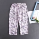 Sản phẩm mới dành cho mùa hè dành cho nữ giới cotton lụa Pajama quần cắt sợi cotton bông nhân tạo Cotton lụa dệt thoi Kích thước lớn Quần ở nhà mỏng thông thường - Quần tây