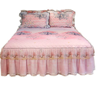 Korean version of the lace bed skirt quilted thickened four seasons universal bedspread single-piece bed cover non-slip 1.5/1.8 bedding