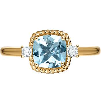 Hivengi gold diamond ring aquamarine