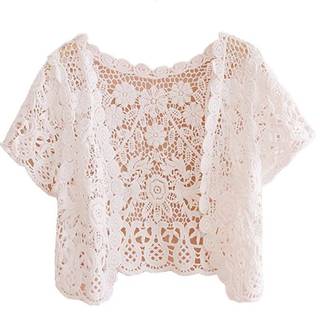 Summer thin hollow lace short coat and small shawl